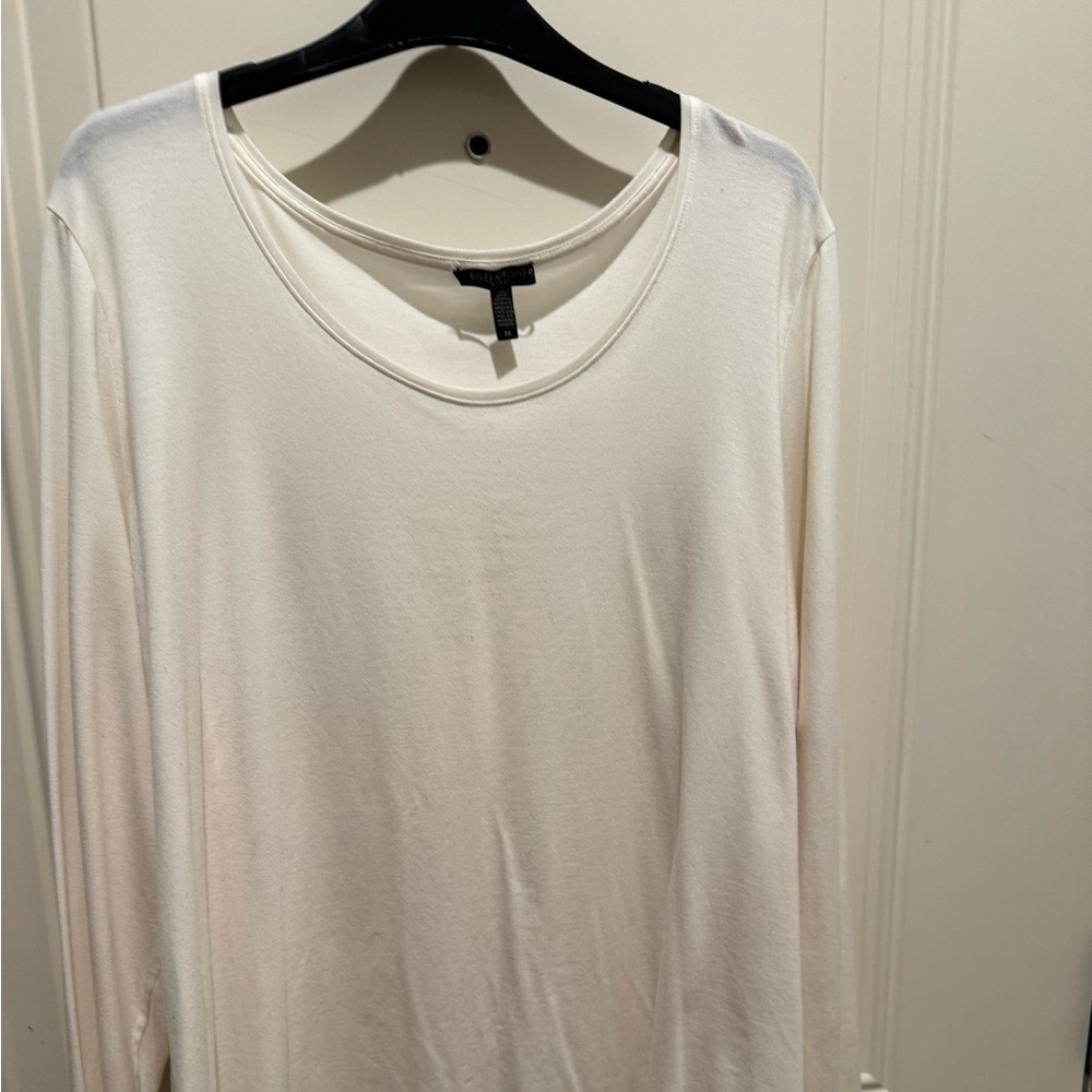 Soft Scoop Neck Long Sleeve Top - Cream